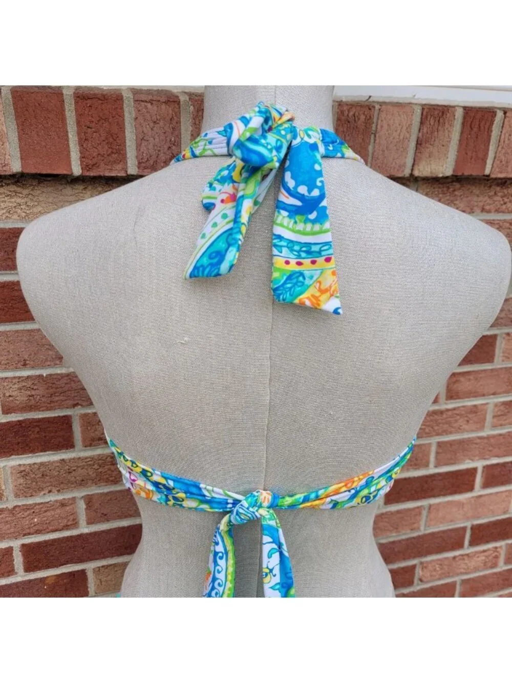 Lauren Ralph Lauren Bikini Top Women's Size 14 Padded Bra Multi Colored Paisley